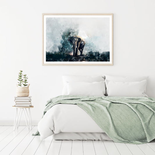 Elephant Watercolor Painting Home Decor Premium Quality Poster Print Choose Your Sizes