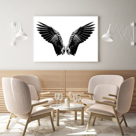 B&W Feathers Watercolor Painting Home Decor Premium Quality Poster Print Choose Your Sizes