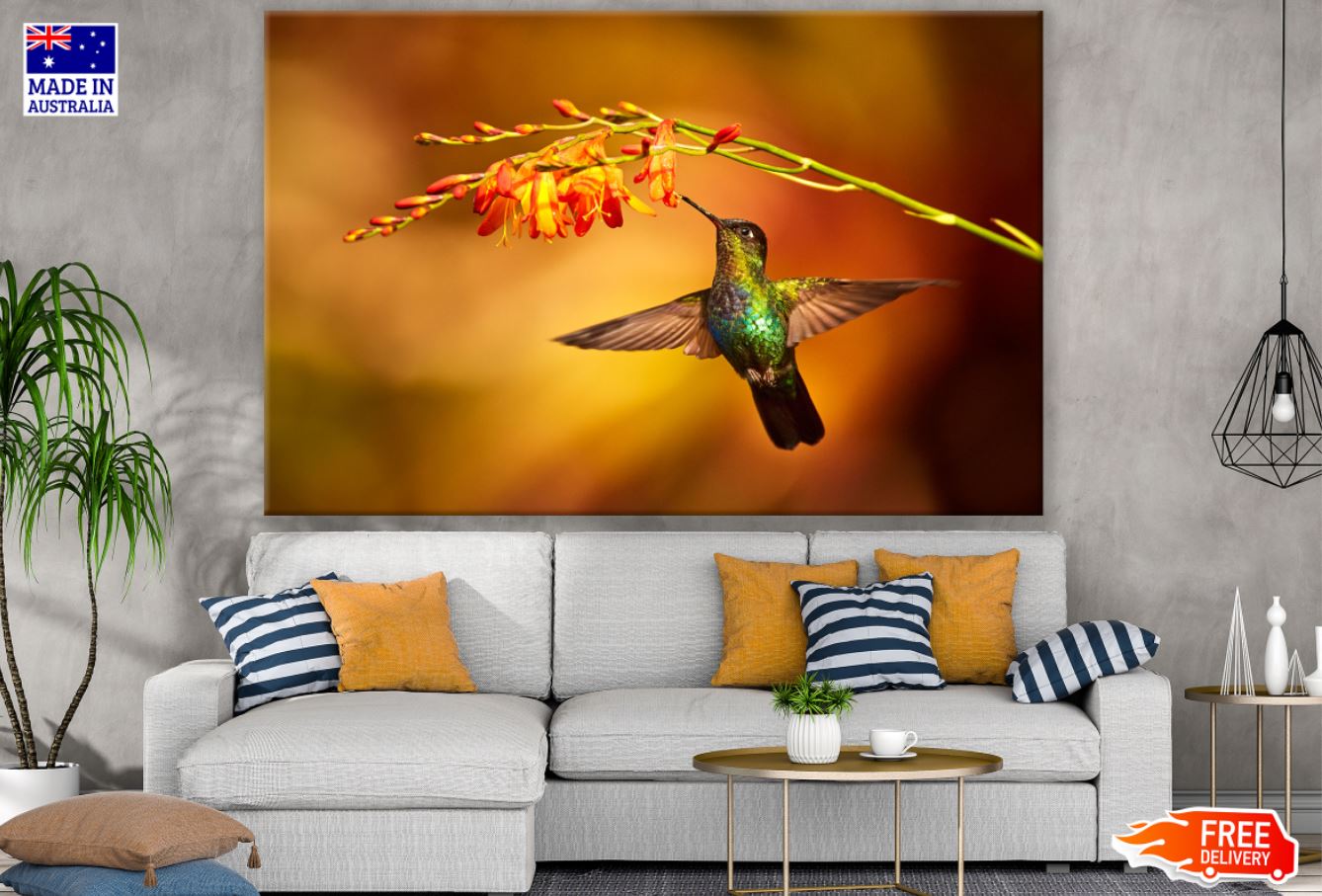 Humming Bird & Flower Photograph Print 100% Australian Made