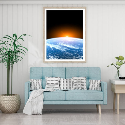 Sunset Over Earth Space View Home Decor Premium Quality Poster Print Choose Your Sizes