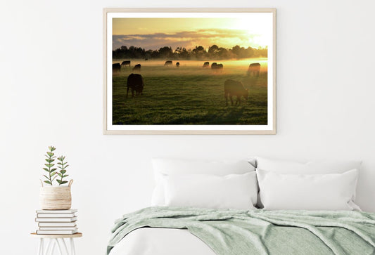 Cow Herd on a Meadow Photograph Home Decor Premium Quality Poster Print Choose Your Sizes