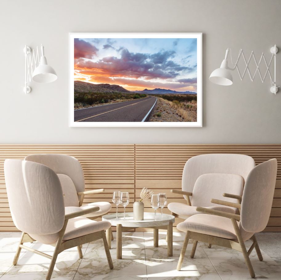 Road Sunset Scenery Photograph Home Decor Premium Quality Poster Print Choose Your Sizes