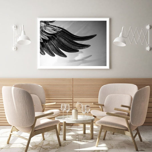 Feathers Closeup B&W Photograph Home Decor Premium Quality Poster Print Choose Your Sizes
