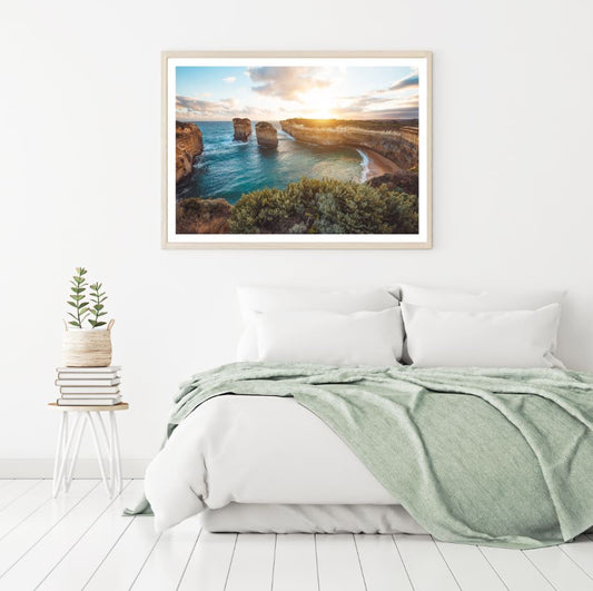 Sea with Cliffs Scenery Photograph Home Decor Premium Quality Poster Print Choose Your Sizes