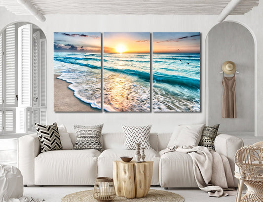 Sunset Beach High Quality print 100% Australian made wall Canvas ready to hang
