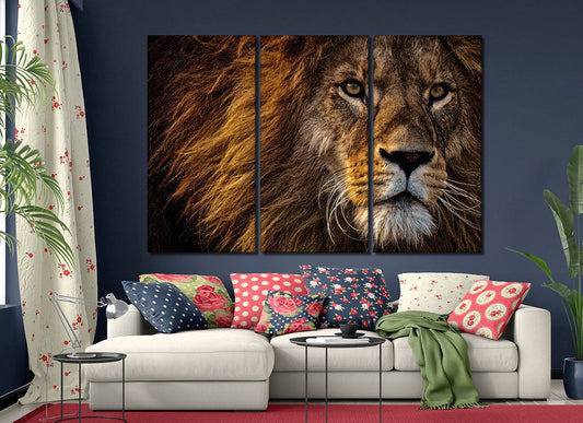 Lion Abstract High Quality print 100% Australian made wall Canvas ready to hang