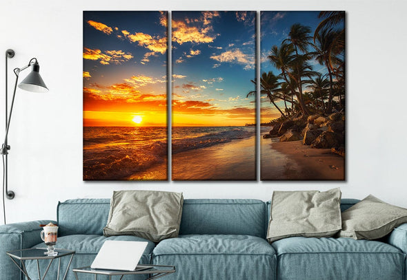 Beach Sunset High Quality print 100% Australian made wall Canvas ready to hang