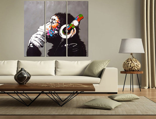 Abstract Monkey High Quality print 100% Australian made wall Canvas ready to hang