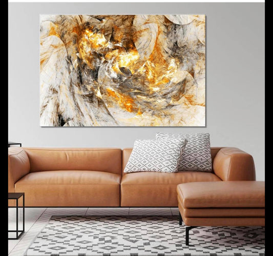 Abstract Gold & Yellow stunning art Print 100% Australian Made