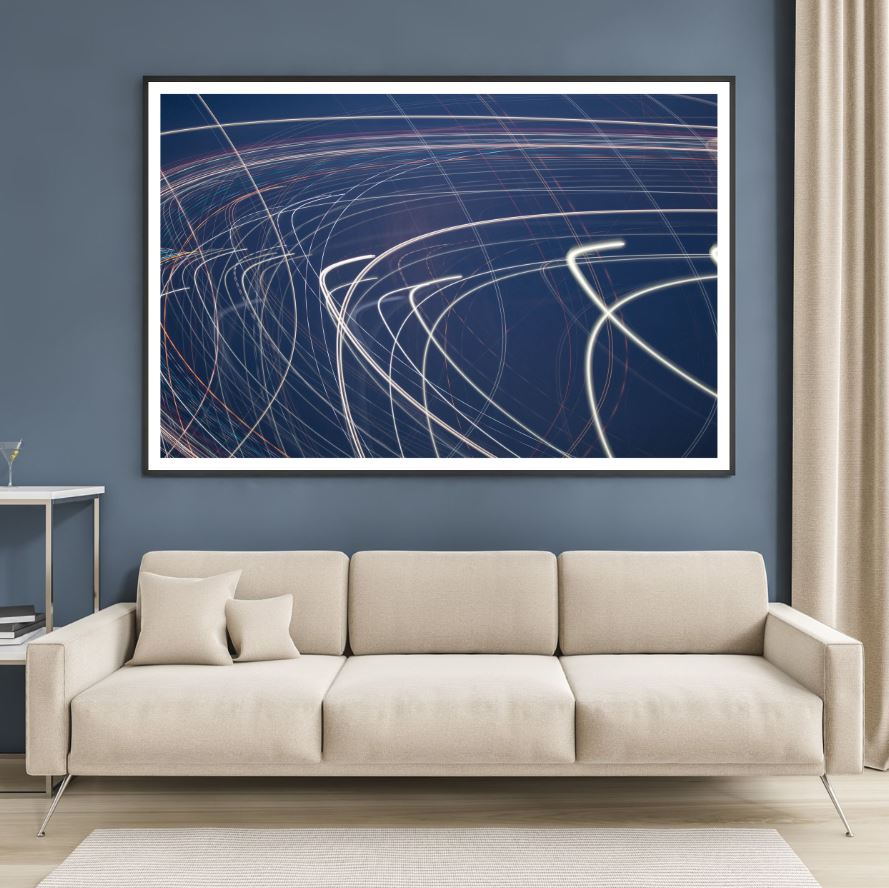 Abstract Blue White Lines Design Home Decor Premium Quality Poster Print Choose Your Sizes