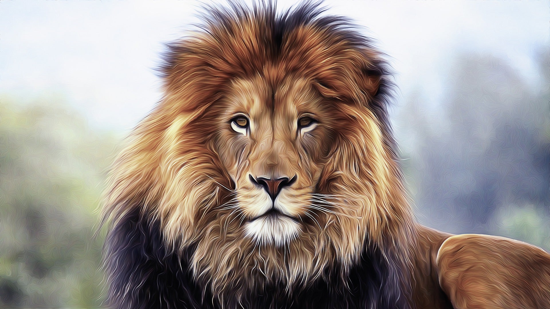 Lion Portrait Illustration Print 100% Australian Made