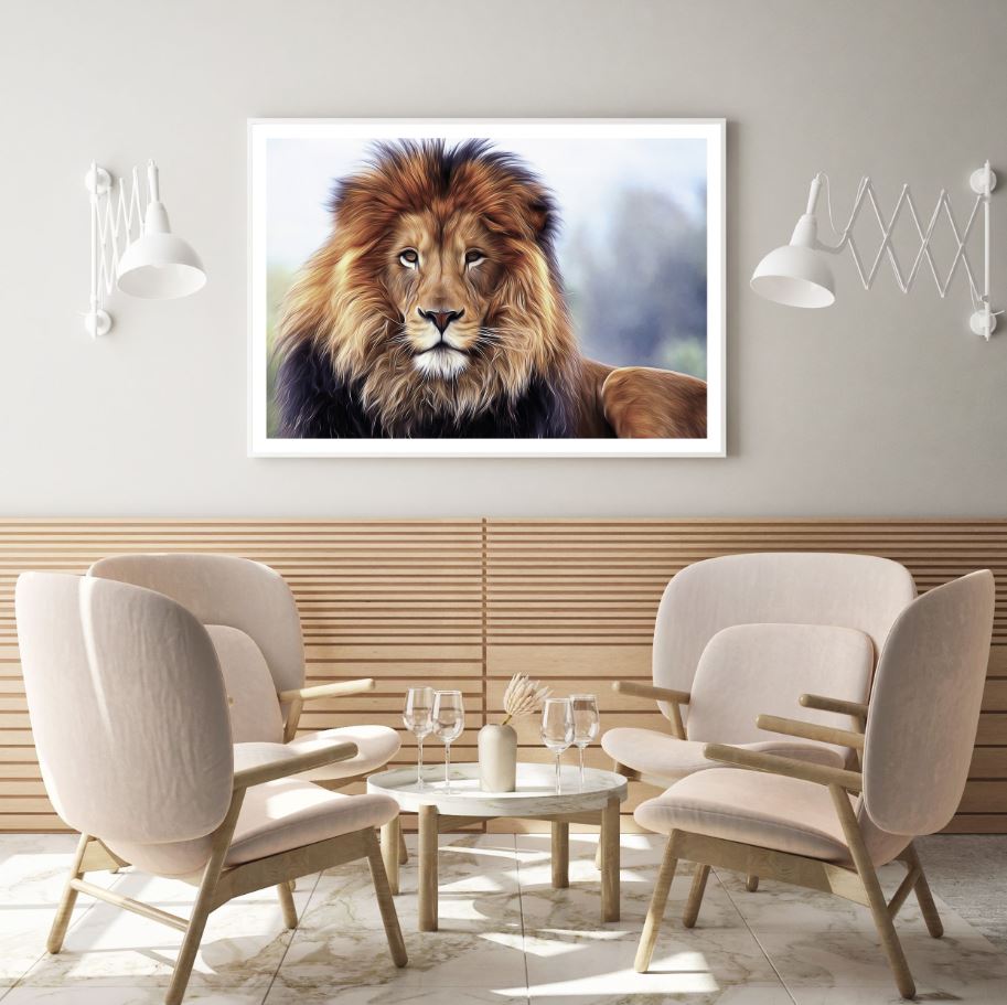 Lion Portrait Smudge Painting Home Decor Premium Quality Poster ...