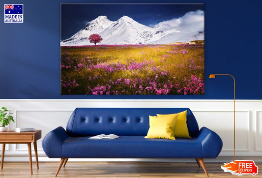 Pink Floral Field Photograph Print 100% Australian Made