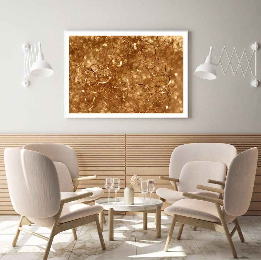 Gold Abstract Shape Design Home Decor Premium Quality Poster Print Choose Your Sizes