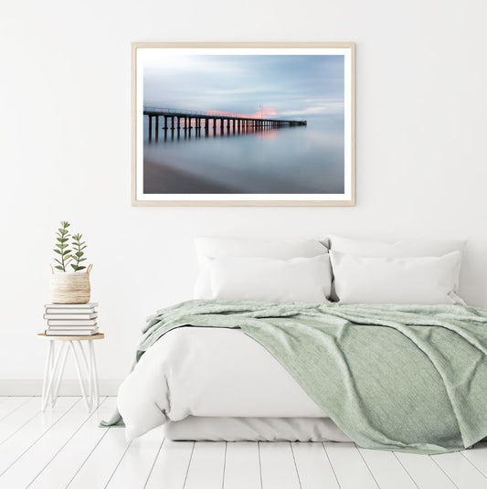 Wooden Bridge Over Sea Photograph Home Decor Premium Quality Poster Print Choose Your Sizes