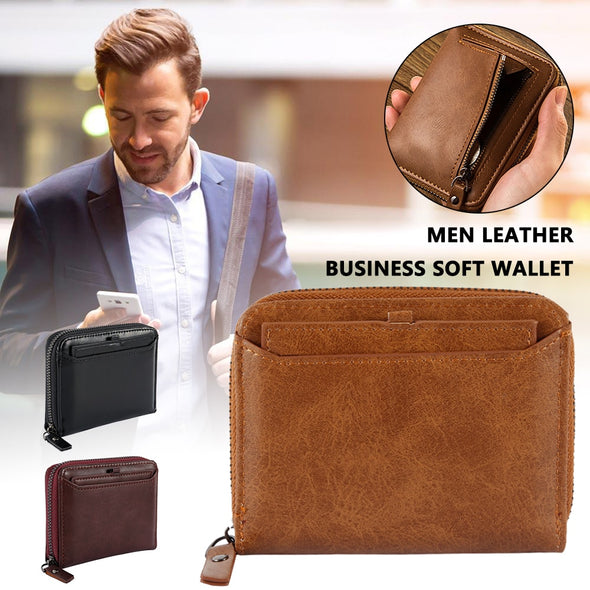 Mens Casual Wallets Leather Short Foldable Wallet Purse Credit Cards Holder Men PU Leather Business Soft Wallet 3 Colors