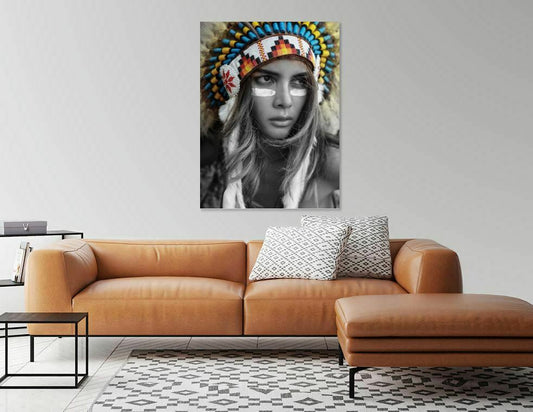 Copy of Boho Lady in Boat Black and white Print 100% Australian Made