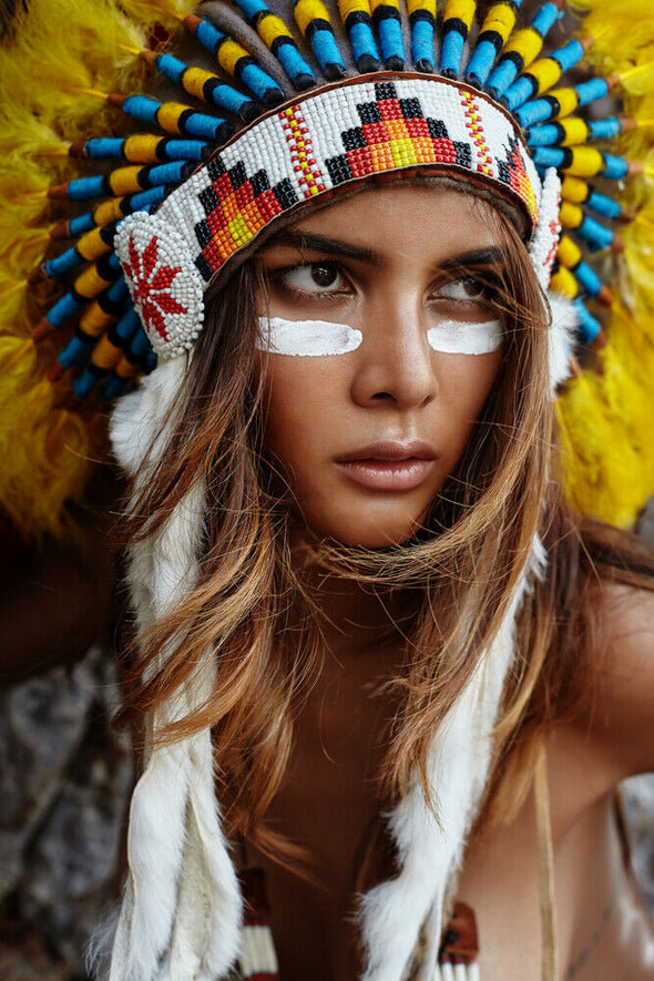 Native Headdress Popular  multicoloured Print 100% Australian Made