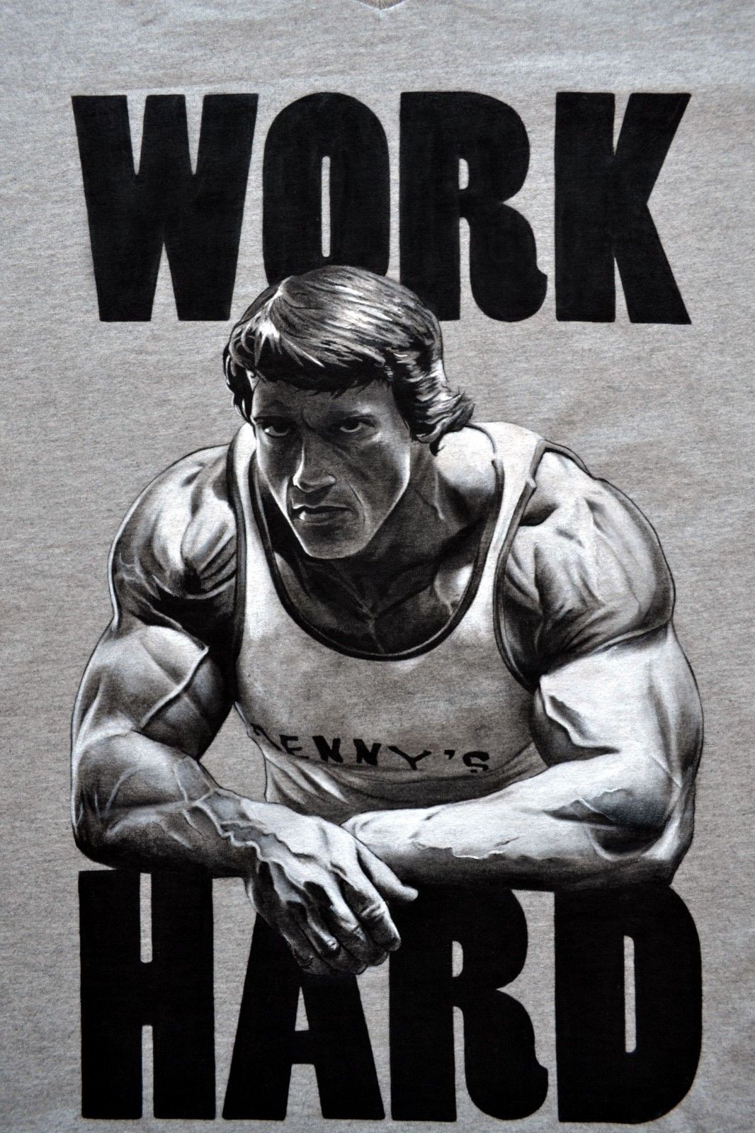 WORK HARD Motivational B&W Vector Art Print 100% Australian Made