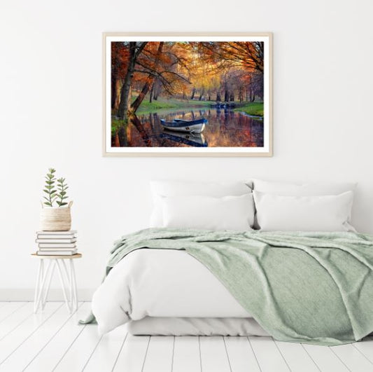 Boat on Forest Pond Photograph Home Decor Premium Quality Poster Print Choose Your Sizes