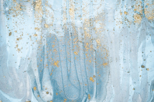 Gold Blue Abstract stunning multicoloured Print 100% Australian Made