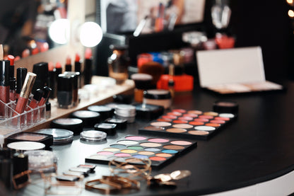 Makeup Items on Table Photograph Home Decor Premium Quality Poster Print Choose Your Sizes