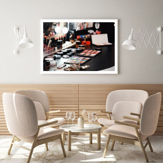 Makeup Items on Table Photograph Home Decor Premium Quality Poster Print Choose Your Sizes