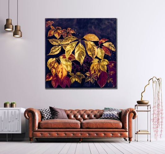 Square Canvas Colorful Leaves Digital Art High Quality Print 100% Australian Made