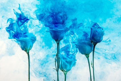 Blue Roses Abstract Design Home Decor Premium Quality Poster Print Choose Your Sizes