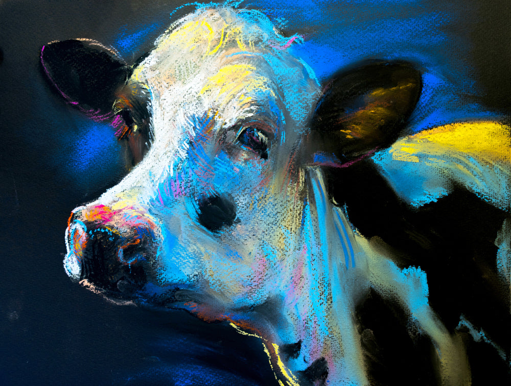 Cow Head Portrait Painting Print 100% Australian Made