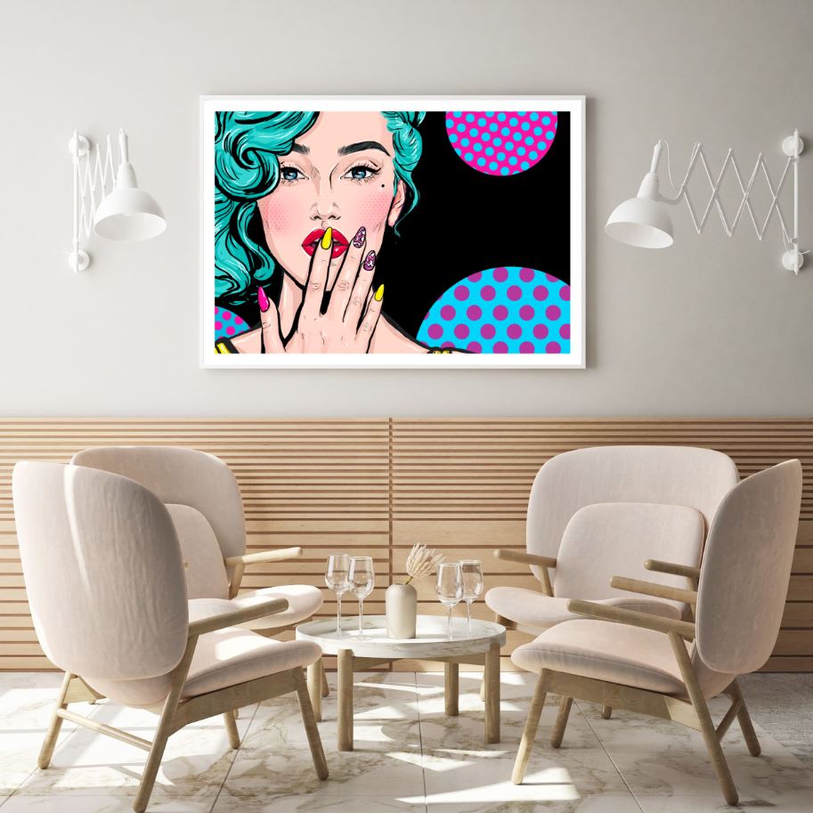 Woman Face Portrait Pop Art Design Home Decor Premium Quality Poster Print Choose Your Sizes