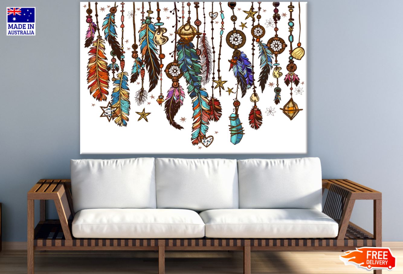 Colorful Feather Art Design Print 100% Australian Made