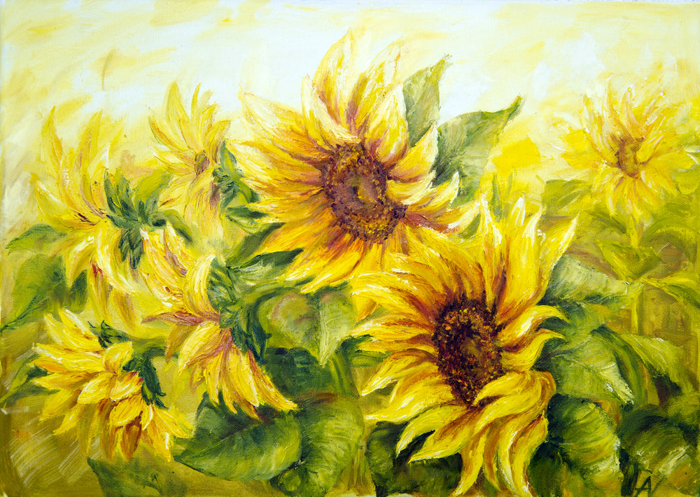 Sunflower Field Painting Art Print 100% Australian Made