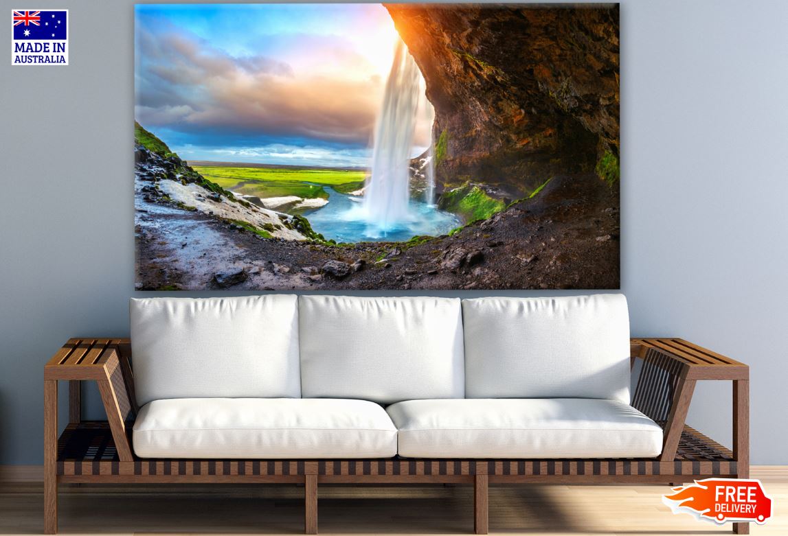 Waterfall & Cave Scenery Photograph Print 100% Australian Made