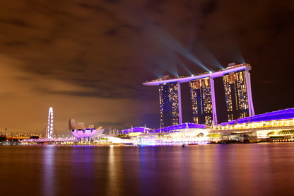 Marina Bay Sands Singapore Night View Photograph Print 100% Australian Made