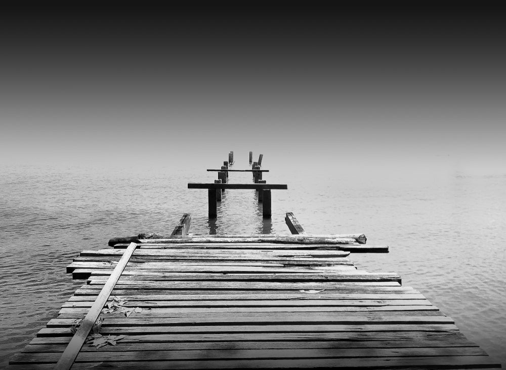 Old Abandon Wooden Jetty B&W Photograph Print 100% Australian Made