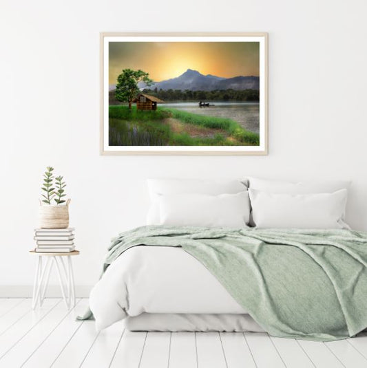 Paddy Field Near River Photograph Home Decor Premium Quality Poster Print Choose Your Sizes