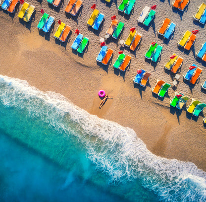 Square Canvas Leisure Beach Aerial View High Quality Print 100% Australian Made