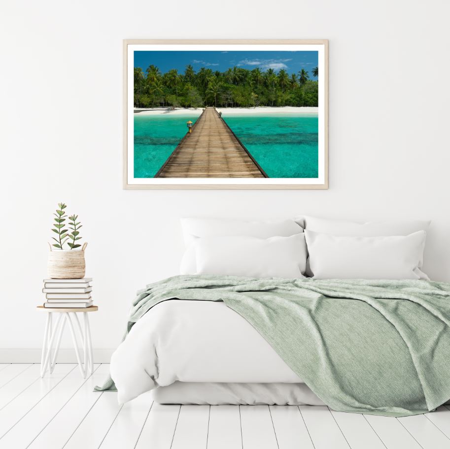 Wooden Pier Over Sea Photograph Home Decor Premium Quality Poster Print Choose Your Sizes