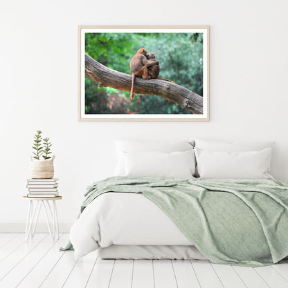 Monkeys on Tree Photograph Home Decor Premium Quality Poster Print Choose Your Sizes