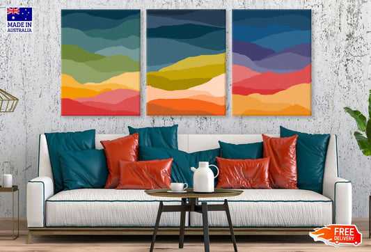 3 Set of Abstract Vector Design High Quality Print 100% Australian Made Wall Canvas Ready to Hang