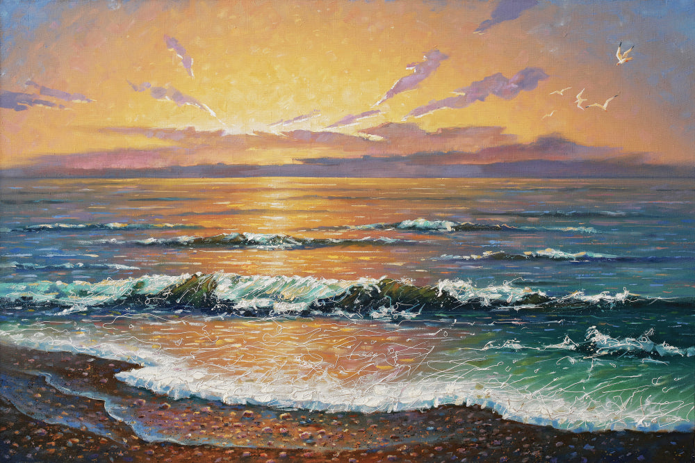 Beach Sunset Painting Print 100% Australian Made