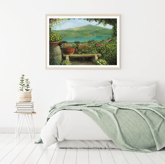 Balcony with Flower Vases Oil Art Home Decor Premium Quality Poster Print Choose Your Sizes