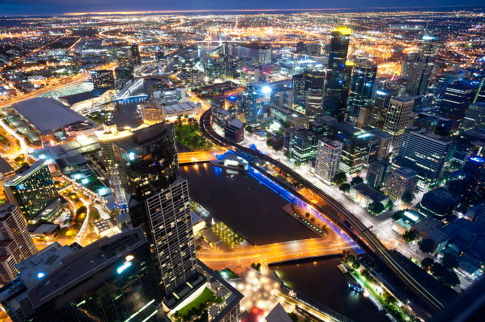 Stunning City Sky View Night Photograph Print 100% Australian Made