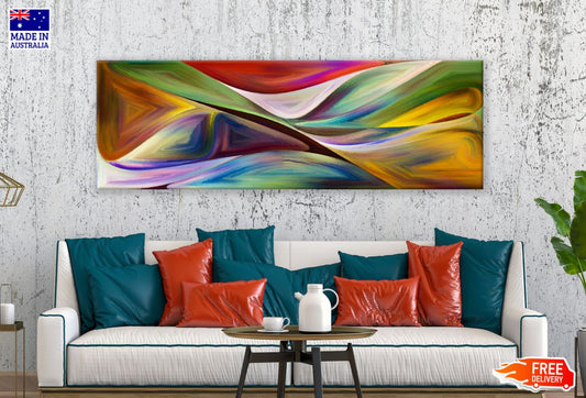 Panoramic Canvas Colorful Abstract High Quality 100% Australian Made Wall Canvas Print Ready to Hang