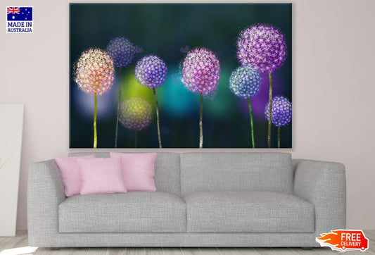 Colorful Dandelion Flowers Design Print 100% Australian Made