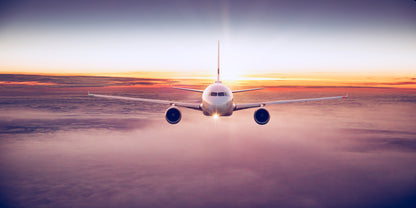 Air Plane on Sky Sunset Scenery Photograph Home Decor Premium Quality Poster Print Choose Your Sizes