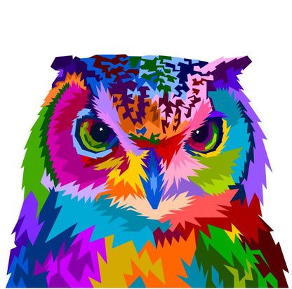 Abstract Colourful Owl Painting Print 100% Australian Made