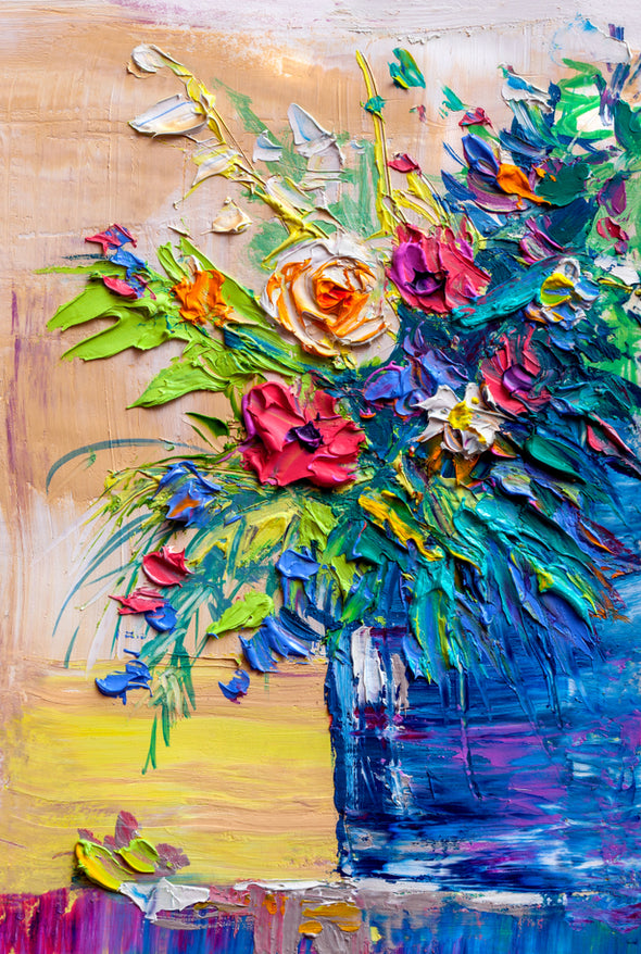 Colourful  Flower Vase Art Print 100% Australian Made