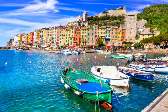 Beautiful coastal town Portovenere in "cinque terre" national park in Liguria, Italy Photograph Print 100% Australian Made